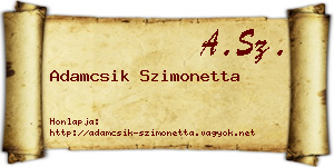 Adamcsik Szimonetta névjegykártya